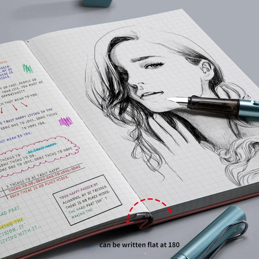 A5/B5 Thickened Notebook – Grid Square Diary & Sketchbook (100 Sheets)