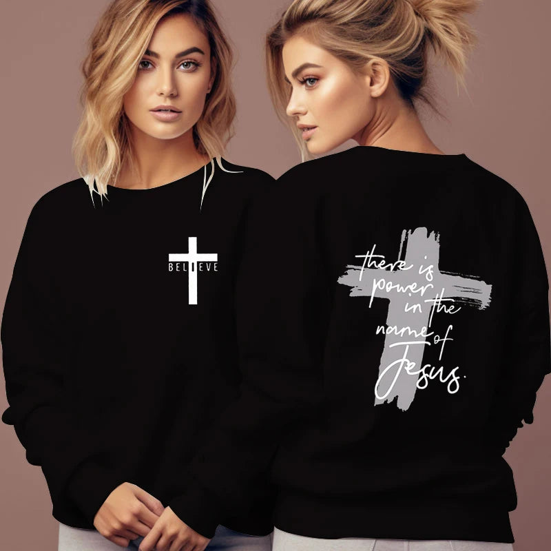 Women's Sweatshirt - There Is Power in The Name of Jesus