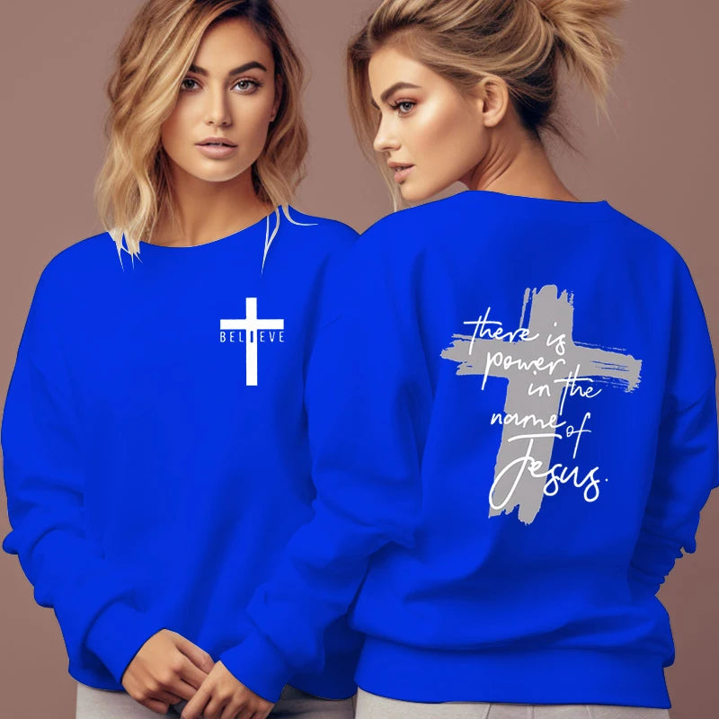 Women's Sweatshirt - There Is Power in The Name of Jesus