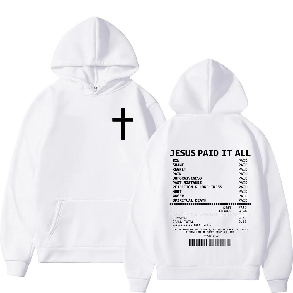 Salvation Hoodie – “Jesus Paid It All” Receipt Design