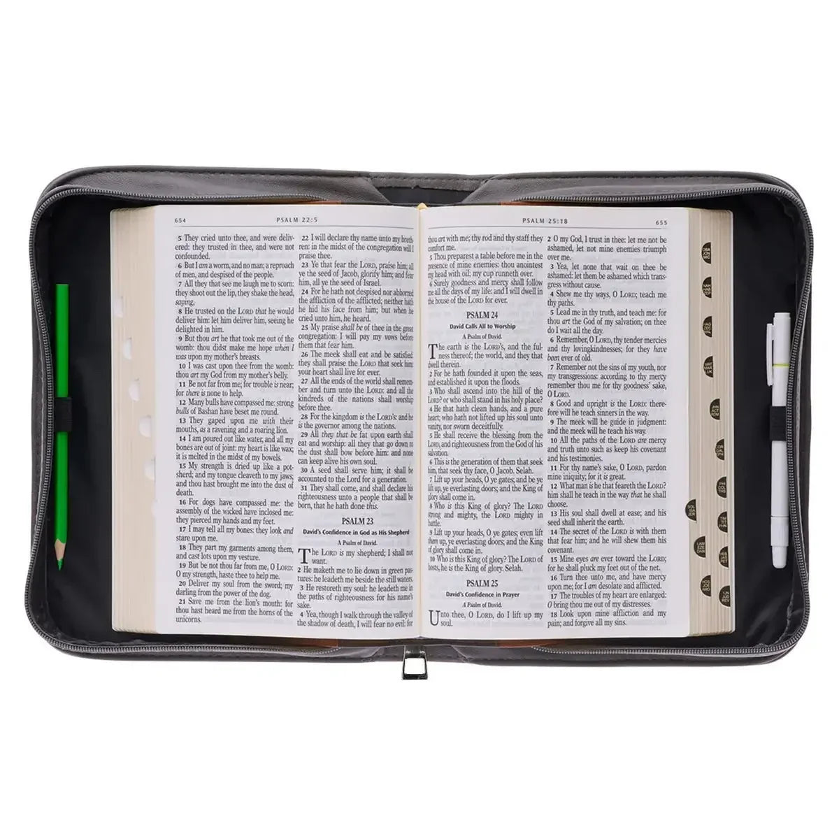 Bible Verse PU Leather Cover – Lightweight Carrying Case with Dragonfly Design