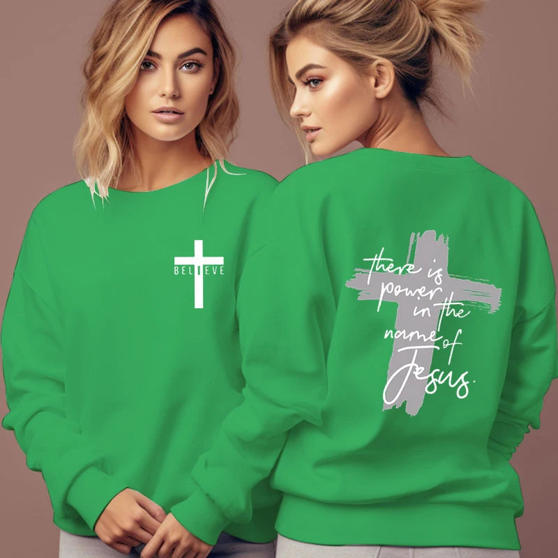 Women's Sweatshirt - There Is Power in The Name of Jesus