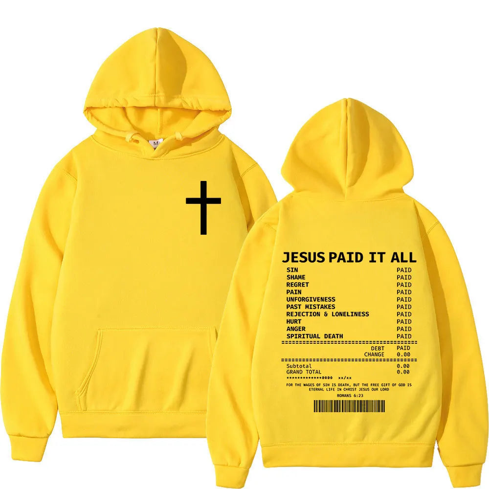 Salvation Hoodie – “Jesus Paid It All” Receipt Design