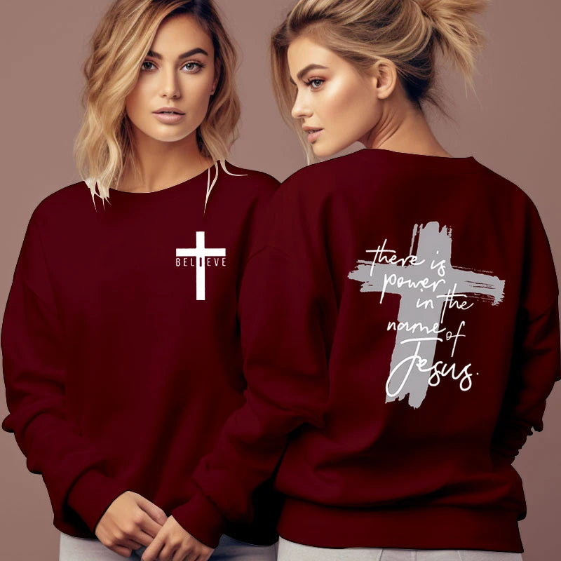 Women's Sweatshirt - There Is Power in The Name of Jesus