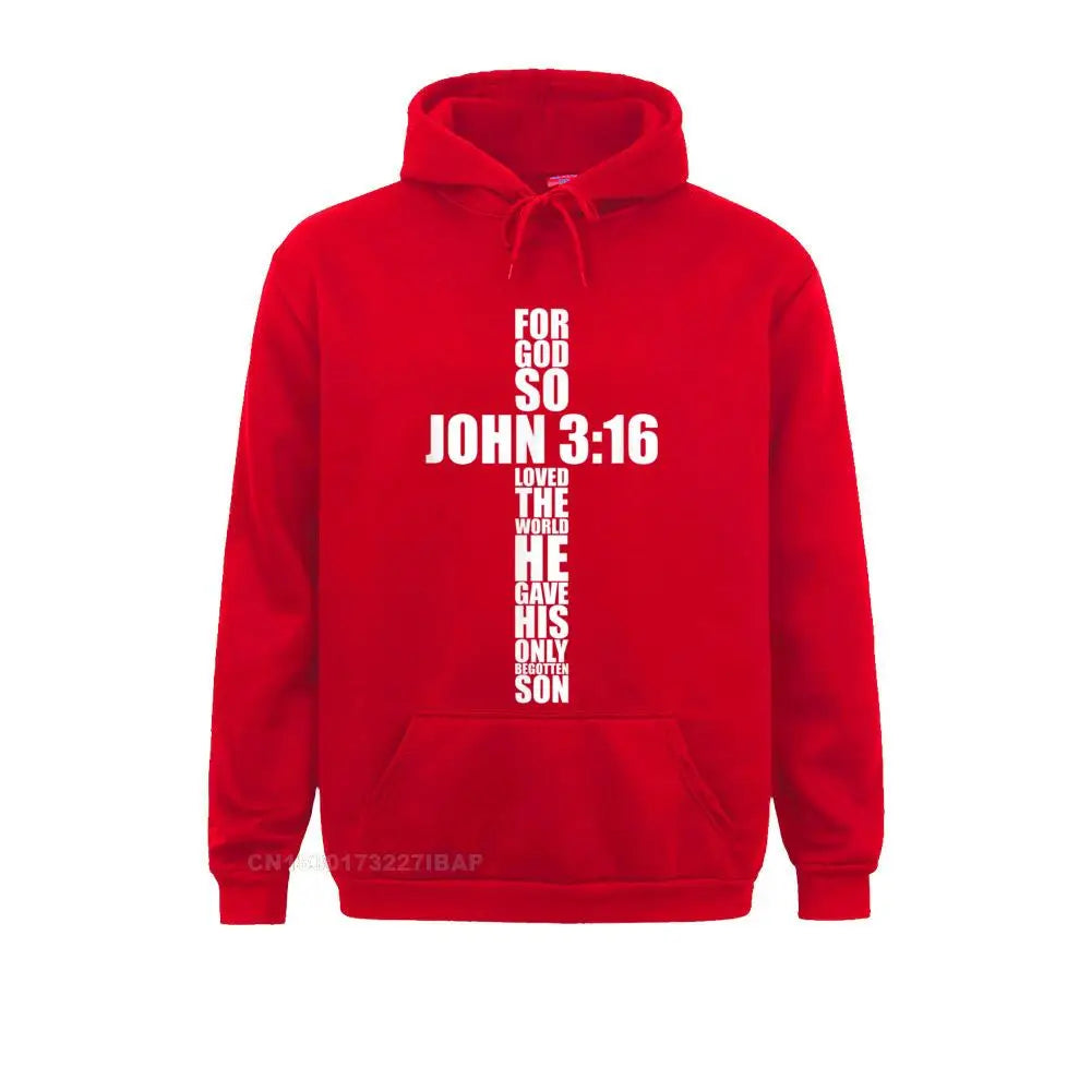 John 3:16 Cross Hoodie – Unisex Christian Sweatshirt
