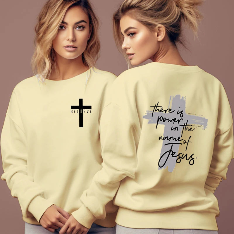 Women's Sweatshirt - There Is Power in The Name of Jesus