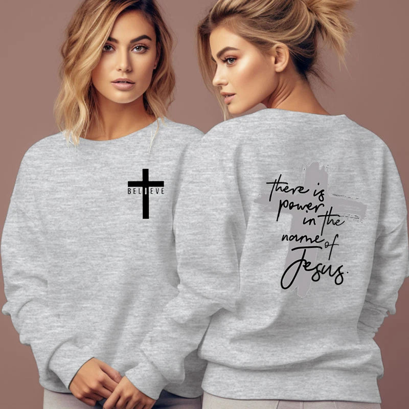 Women's Sweatshirt - There Is Power in The Name of Jesus