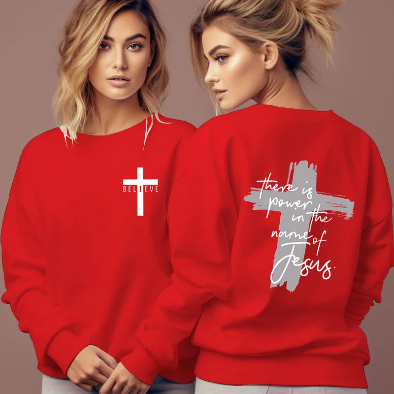 Women's Sweatshirt - There Is Power in The Name of Jesus