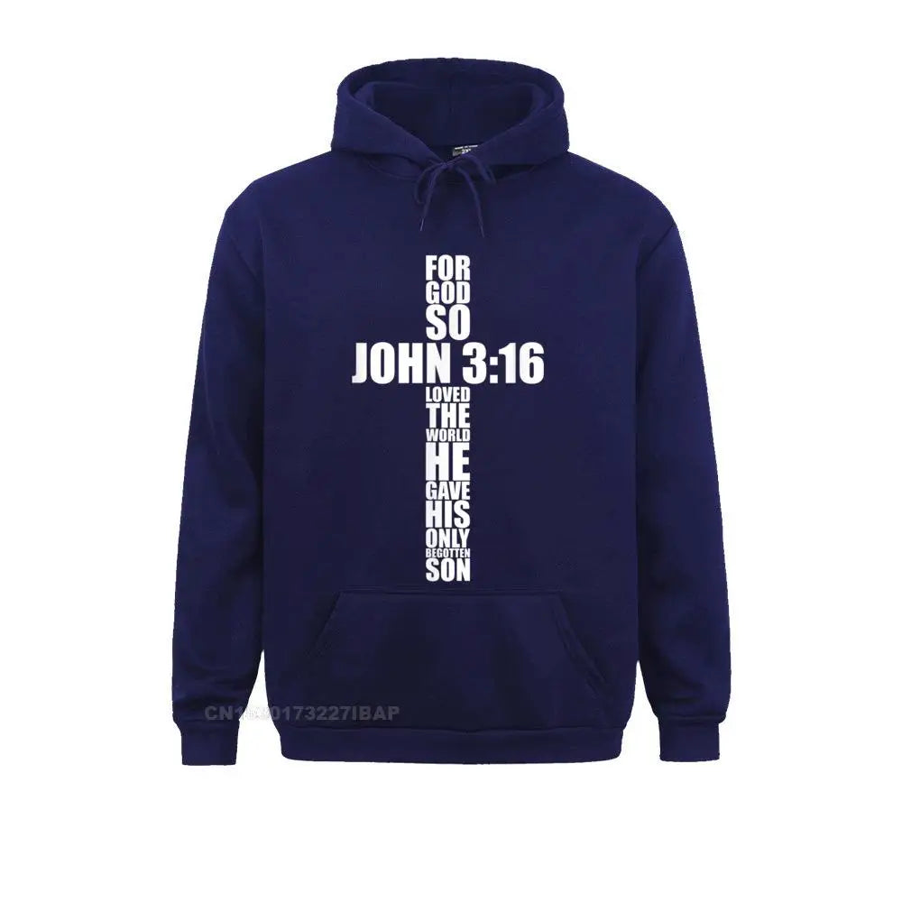 John 3:16 Cross Hoodie – Unisex Christian Sweatshirt