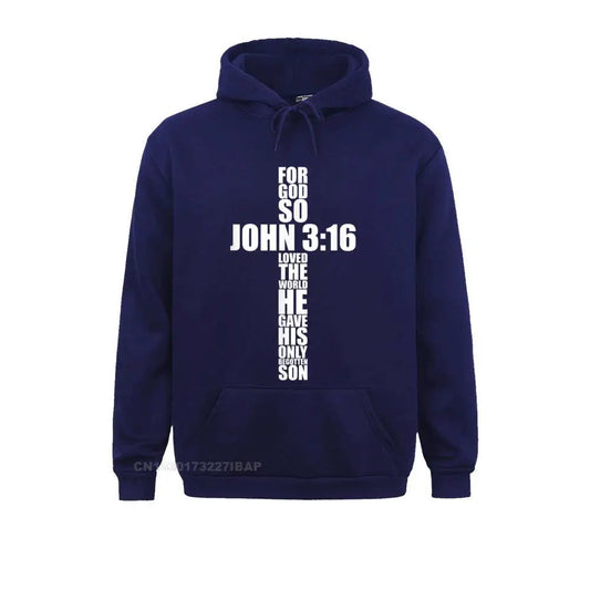 John 3:16 Cross Hoodie – Unisex Christian Sweatshirt