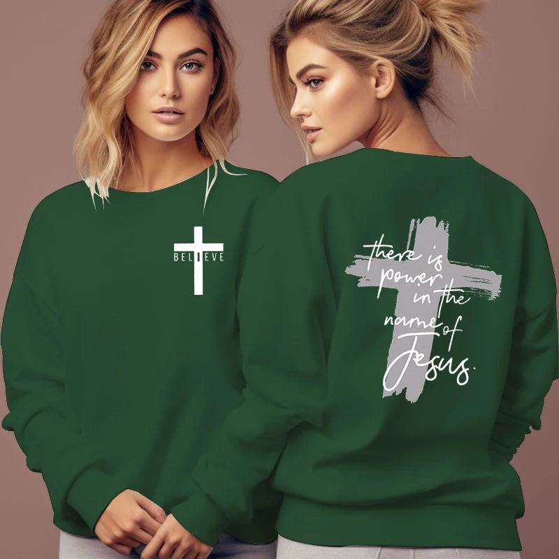 Women's Sweatshirt - There Is Power in The Name of Jesus
