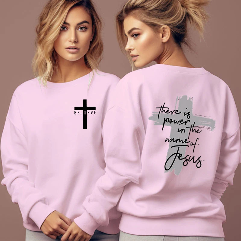 Women's Sweatshirt - There Is Power in The Name of Jesus
