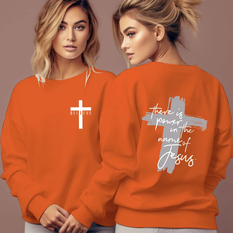 Women's Sweatshirt - There Is Power in The Name of Jesus
