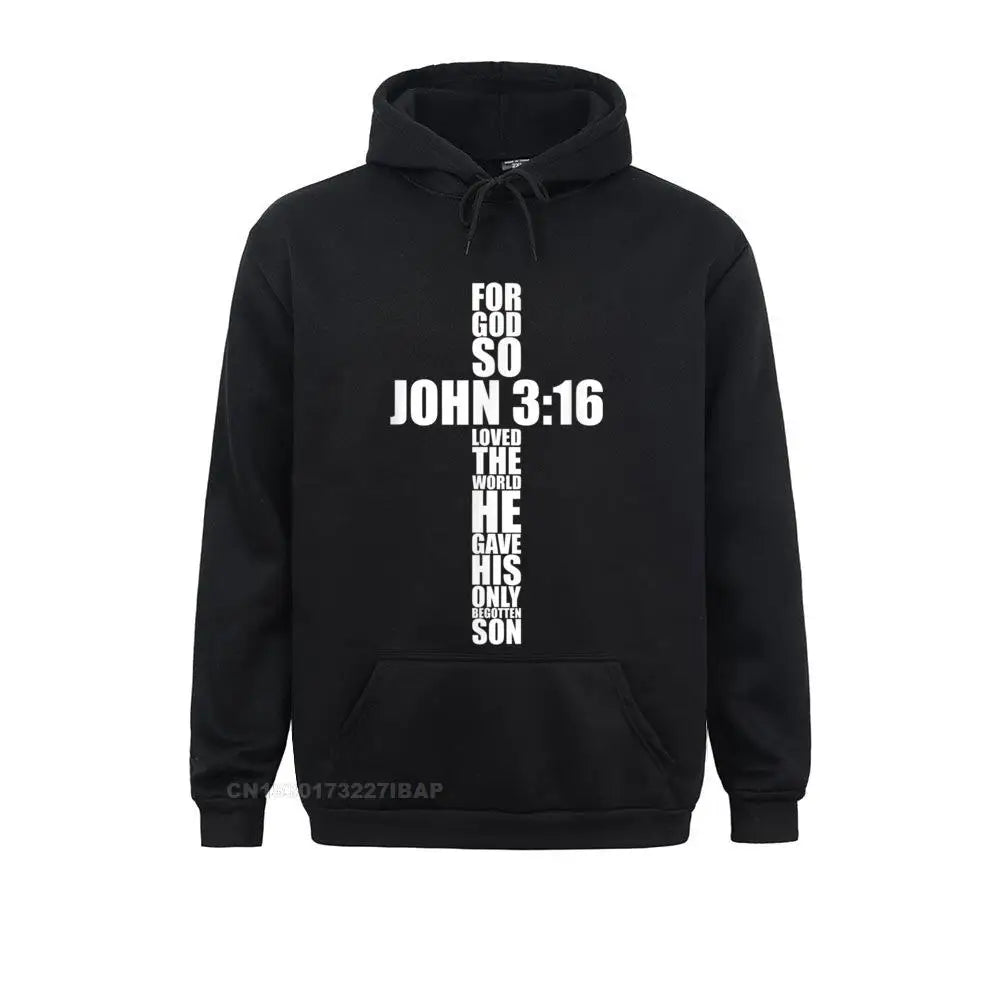 John 3:16 Cross Hoodie – Unisex Christian Sweatshirt