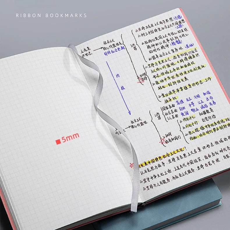 A5/B5 Thickened Notebook – Grid Square Diary & Sketchbook (100 Sheets)