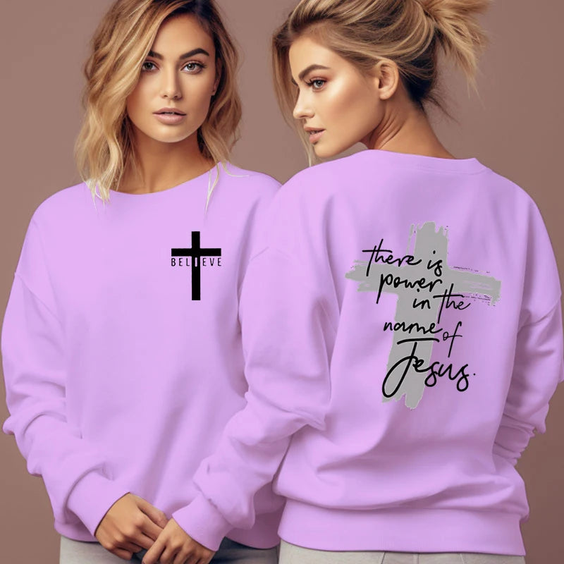 Women's Sweatshirt - There Is Power in The Name of Jesus