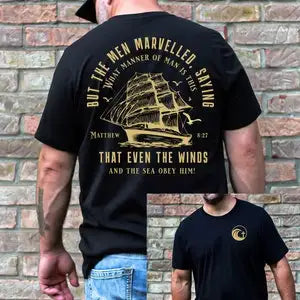 100% Cotton - Unisex T-Shirt Bible Verse Matt 8:27
