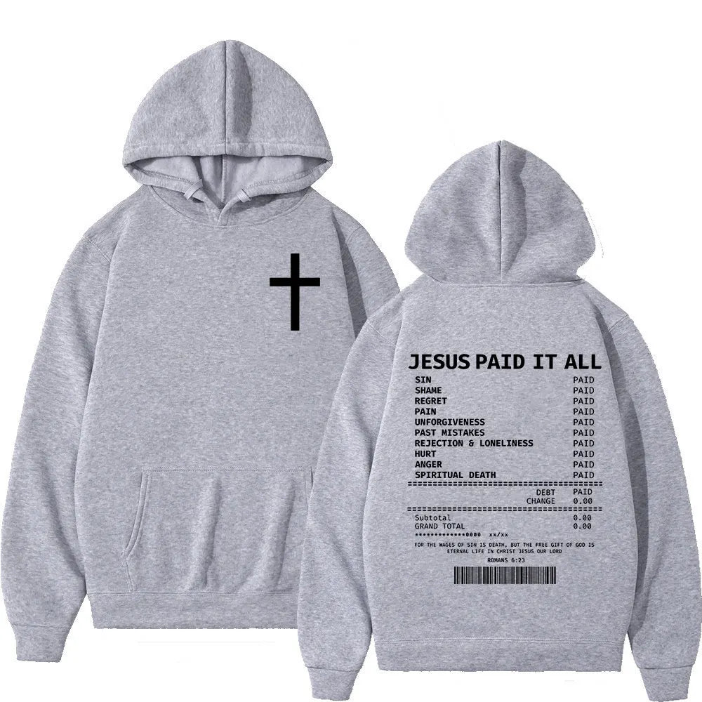 Salvation Hoodie – “Jesus Paid It All” Receipt Design