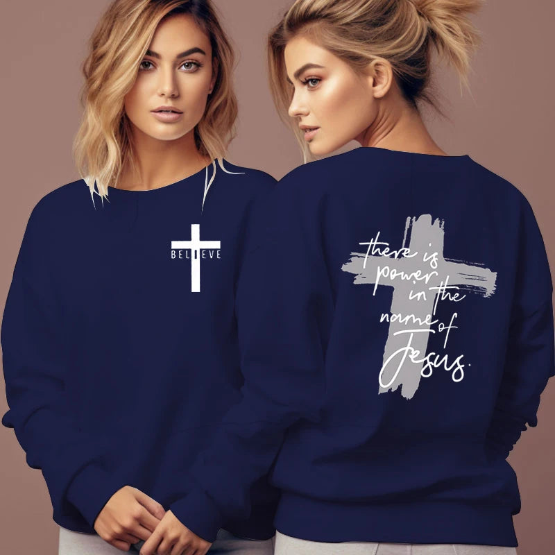 Women's Sweatshirt - There Is Power in The Name of Jesus