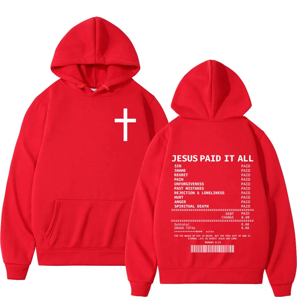 Salvation Hoodie – “Jesus Paid It All” Receipt Design