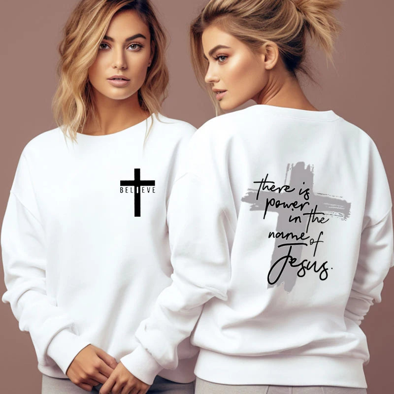 Women's Sweatshirt - There Is Power in The Name of Jesus