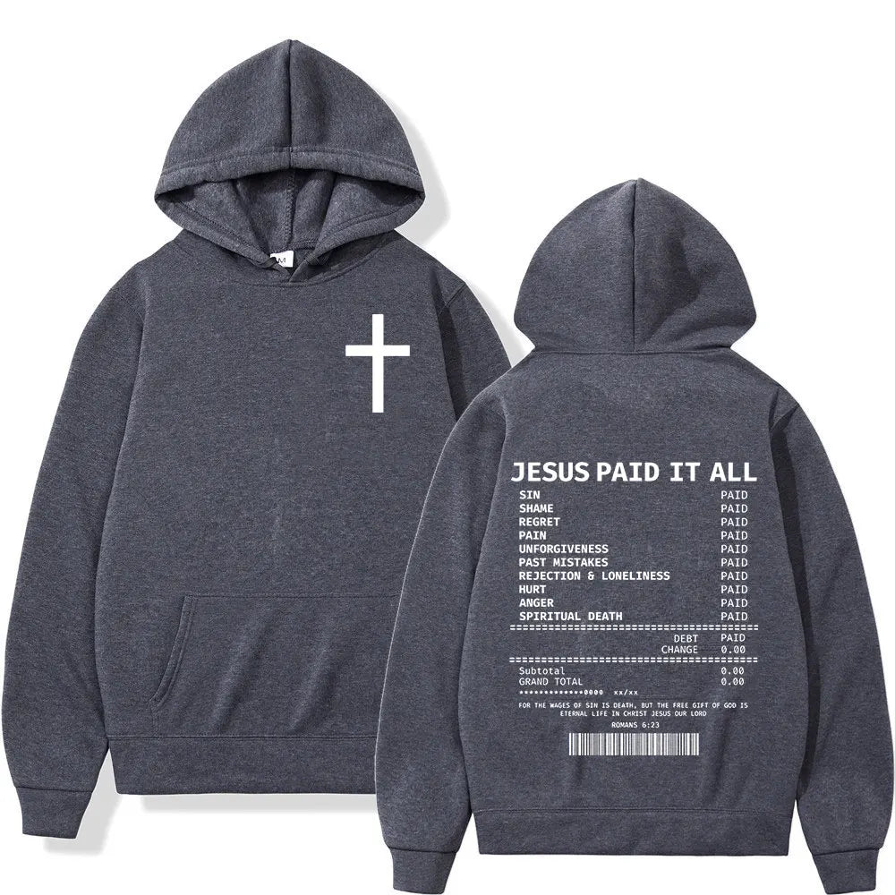 Salvation Hoodie – “Jesus Paid It All” Receipt Design