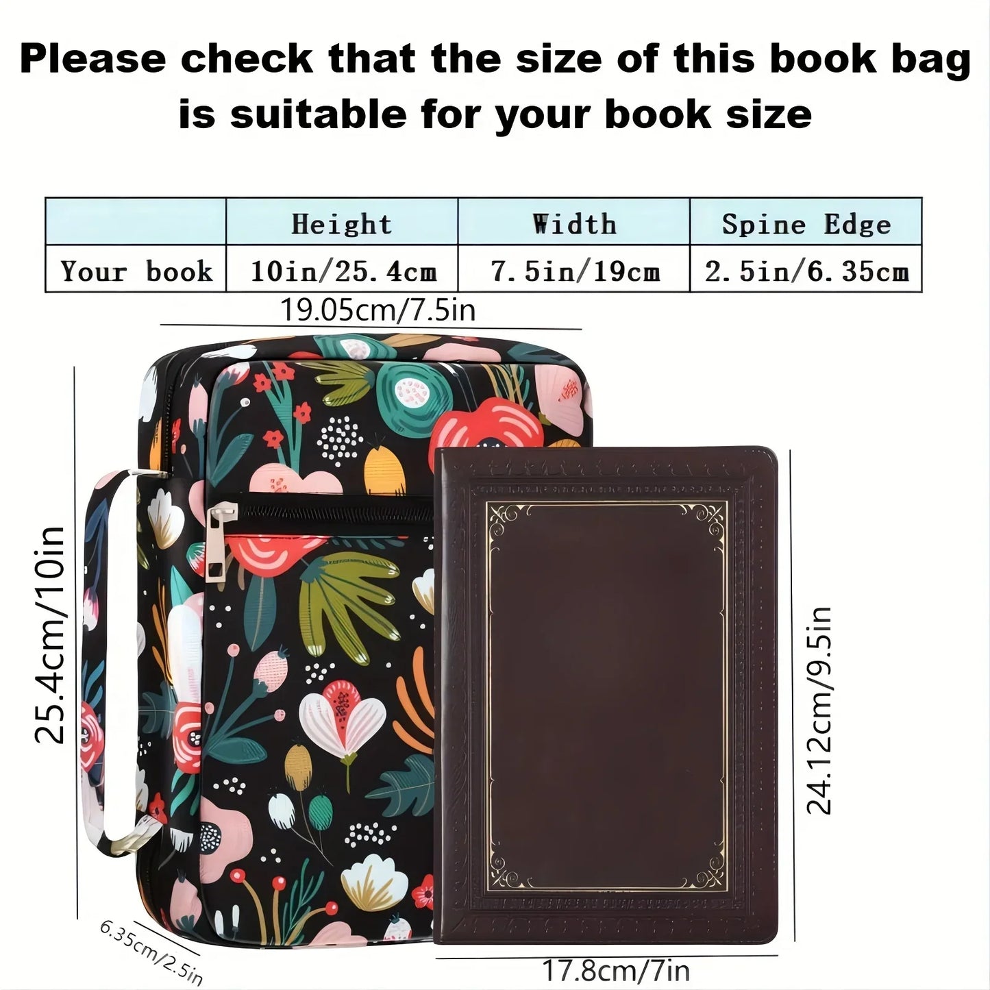 Bible Cover with Bookmarks – Portable Carrying Case & Christian Gift Idea