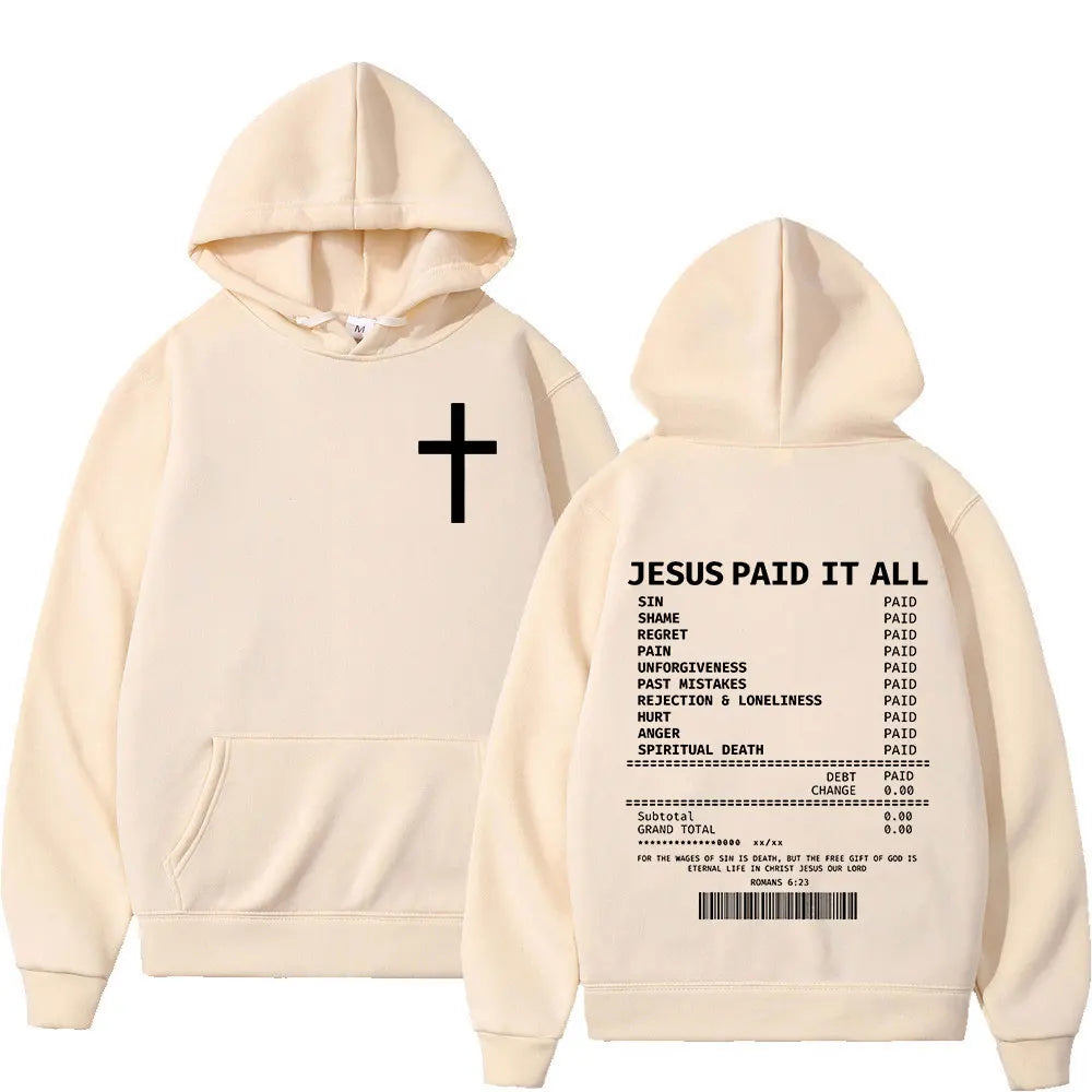 Salvation Hoodie – “Jesus Paid It All” Receipt Design