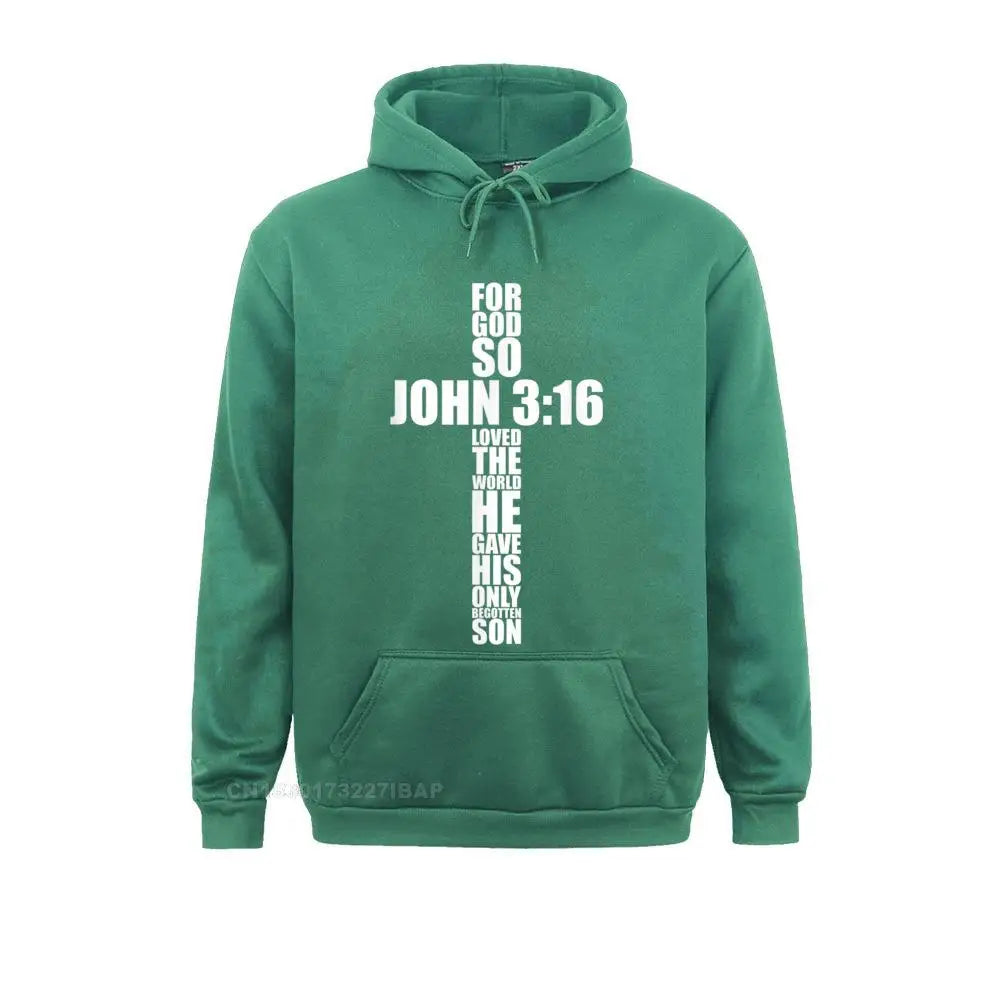 John 3:16 Cross Hoodie – Unisex Christian Sweatshirt